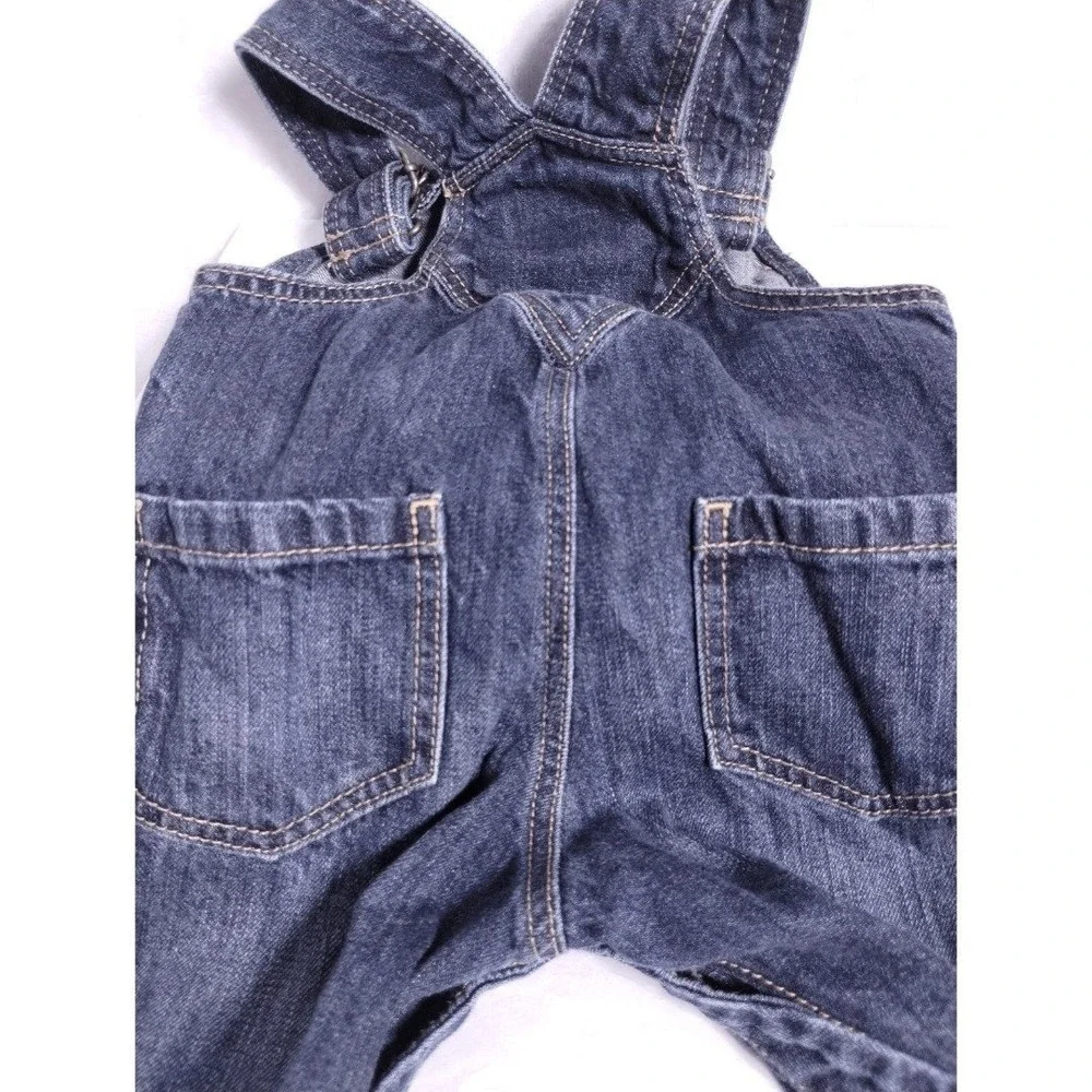 Old‎ Navy Denim Overalls Adjustable Straps Pockets Dark Wash 12-18 M